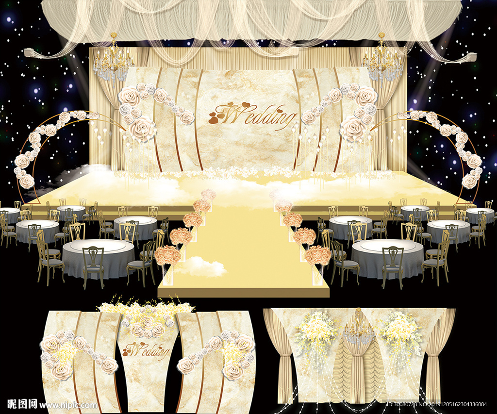 香槟色大理石主题婚礼