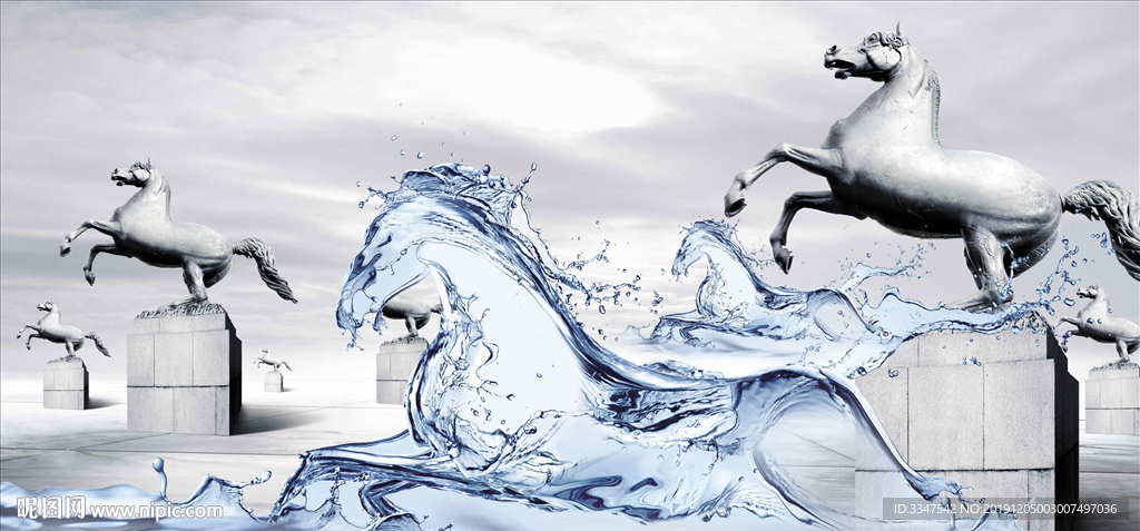 水陆并进 背景画