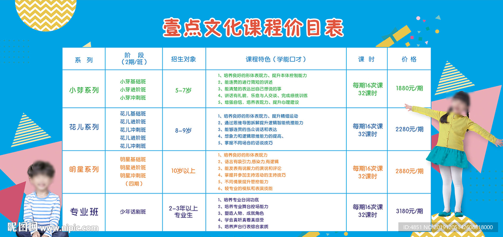价格表