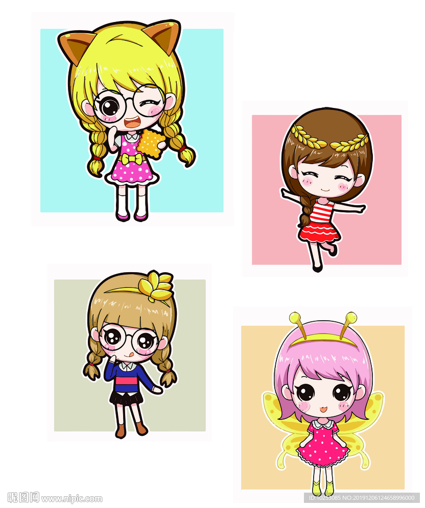 卡通小女孩