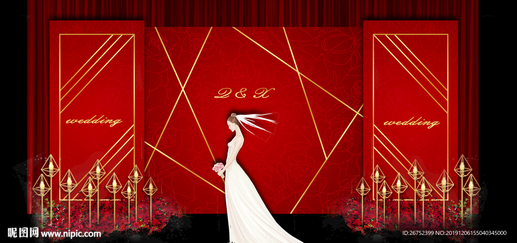 婚礼舞台背景板