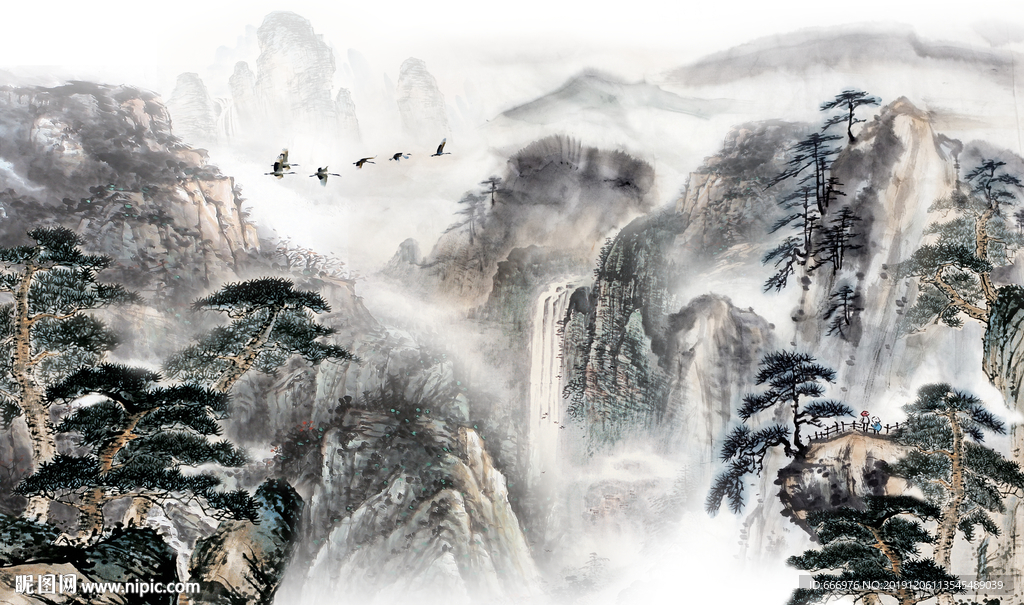 中式大气山水画