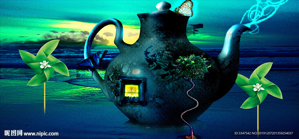 又见炊烟  背景画