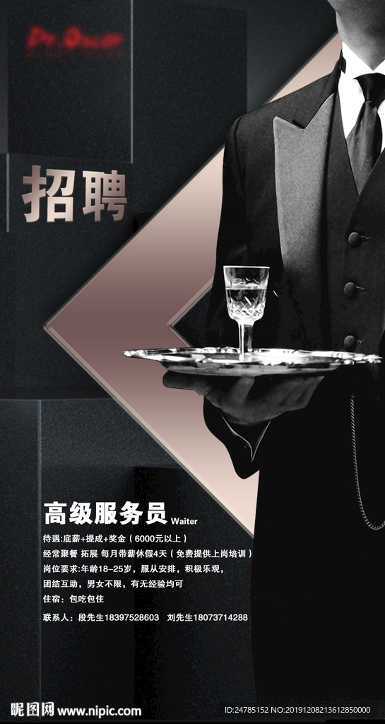 酒吧招聘海报