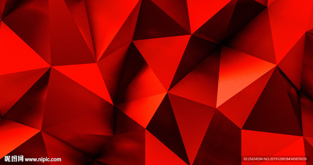红色多边形几何抽象背景