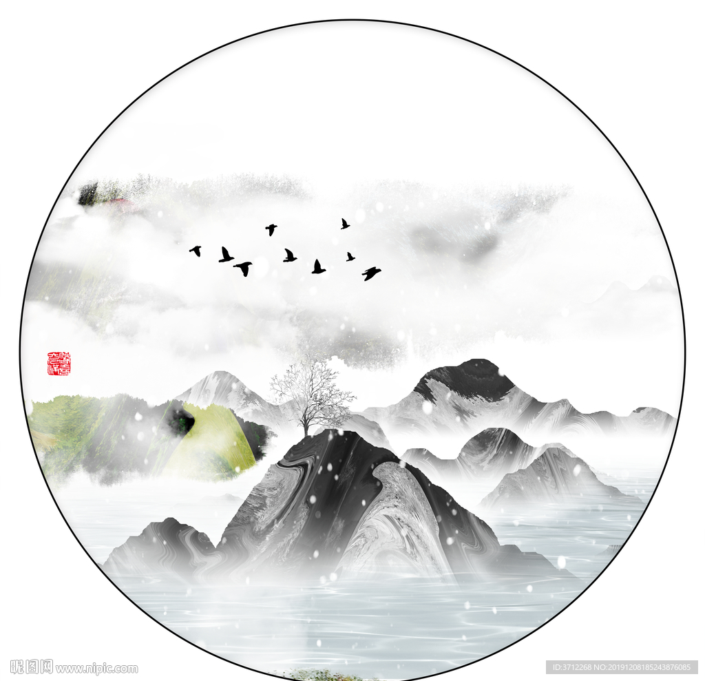 背景山水画
