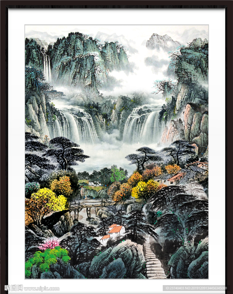 中堂画山水