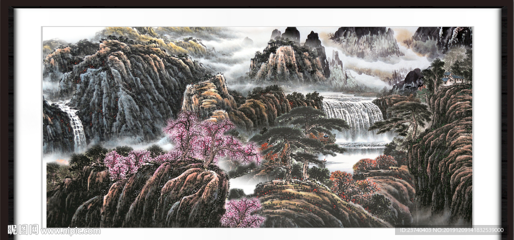 中堂画山水
