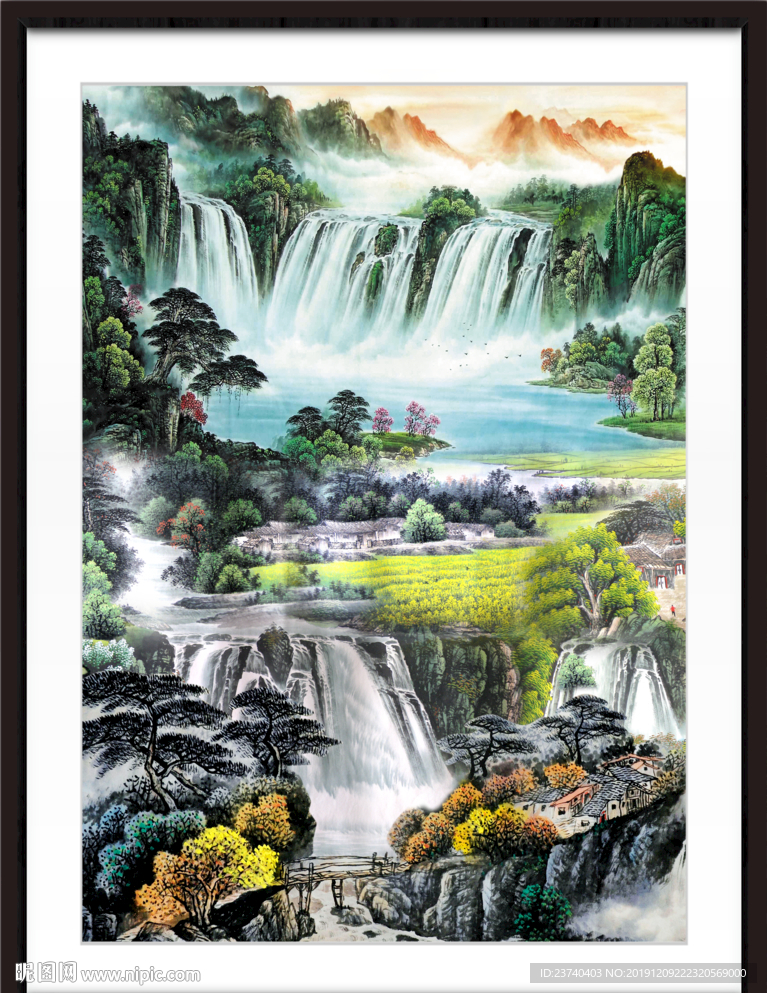 国画瀑布