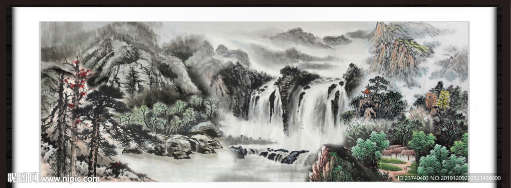 国画瀑布