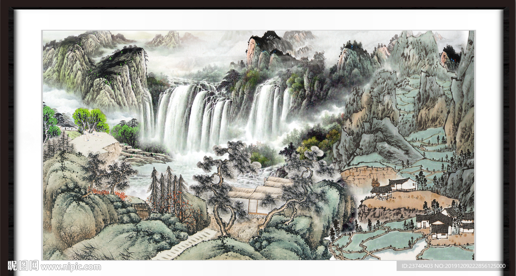 国画瀑布