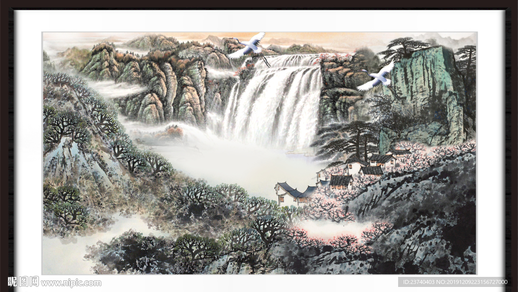 国画瀑布