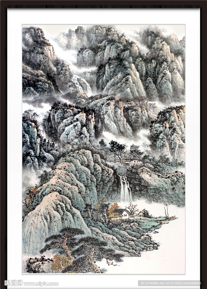 国画瀑布