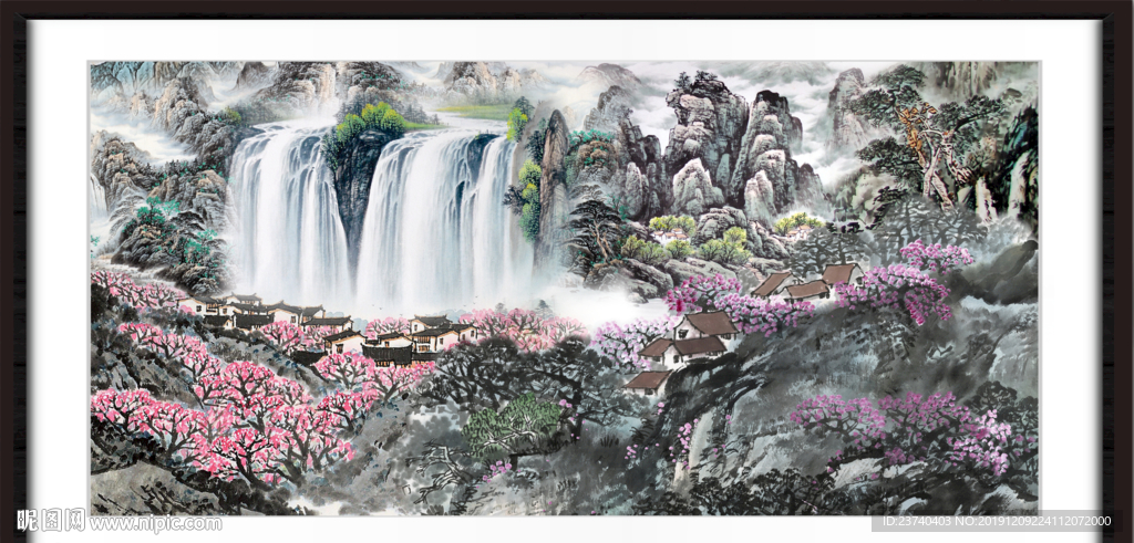 国画瀑布