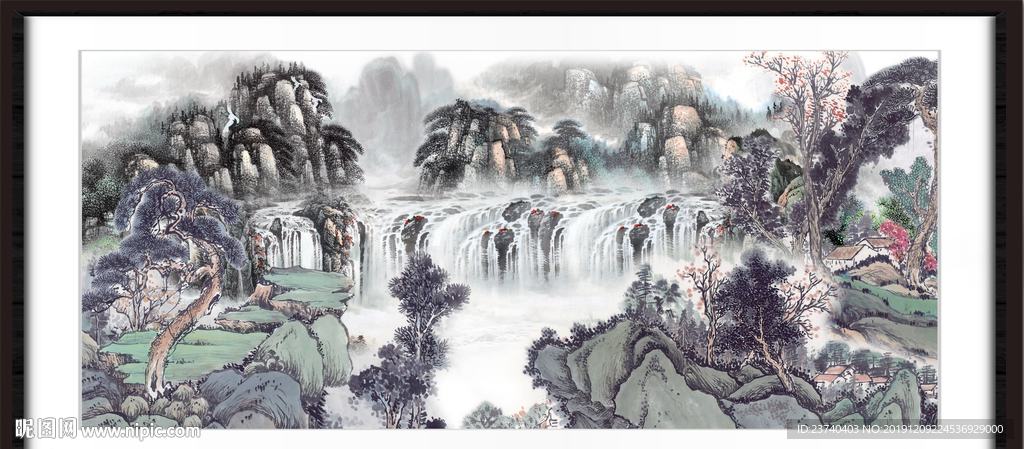 国画瀑布