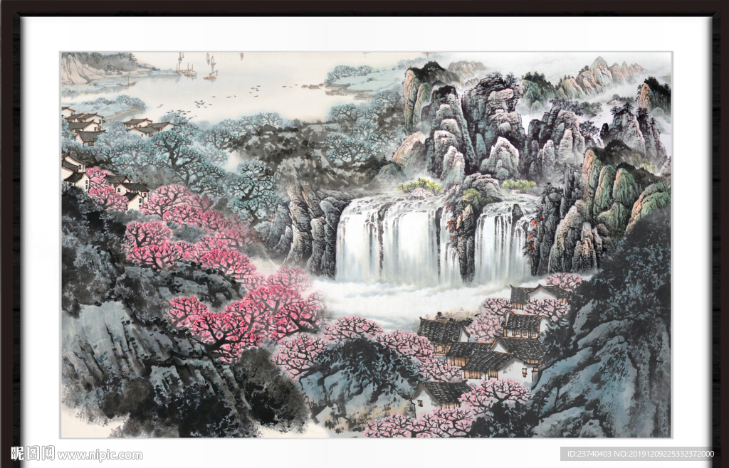 国画瀑布