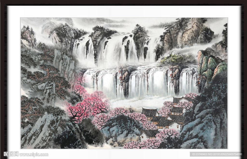 国画瀑布