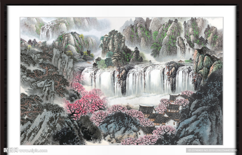 国画瀑布