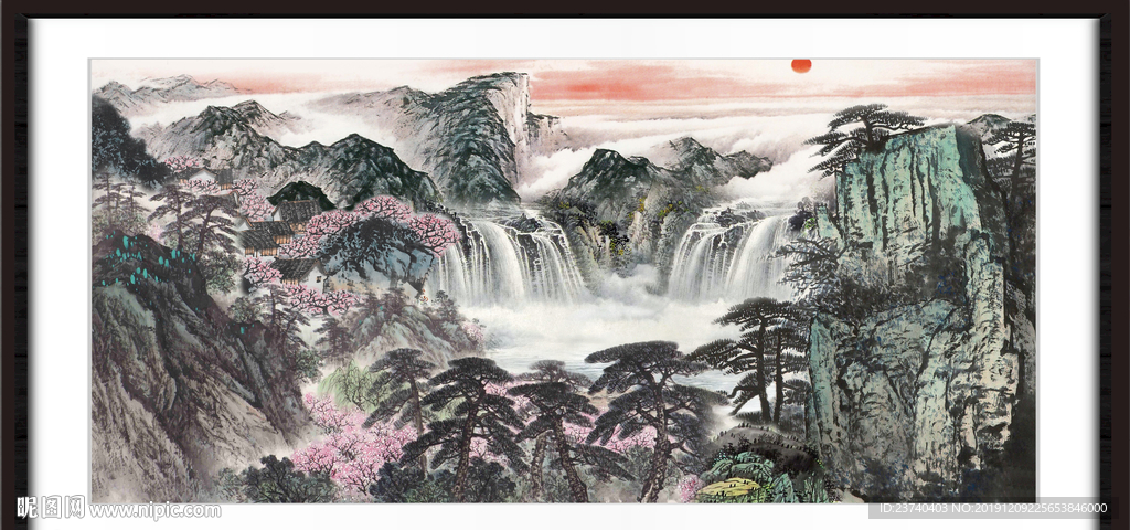 国画瀑布