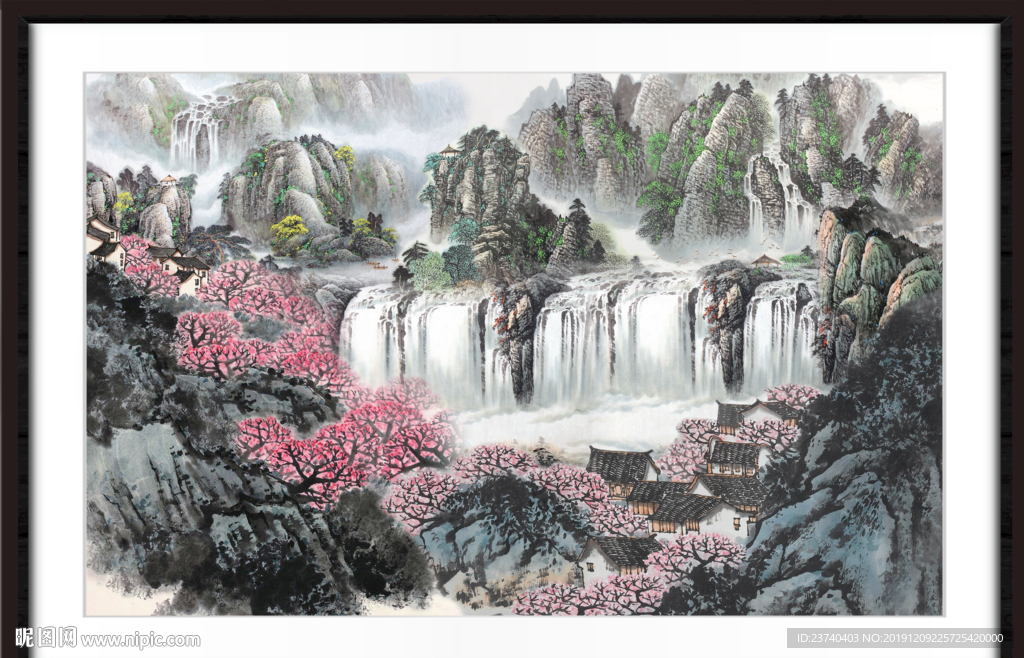 国画瀑布