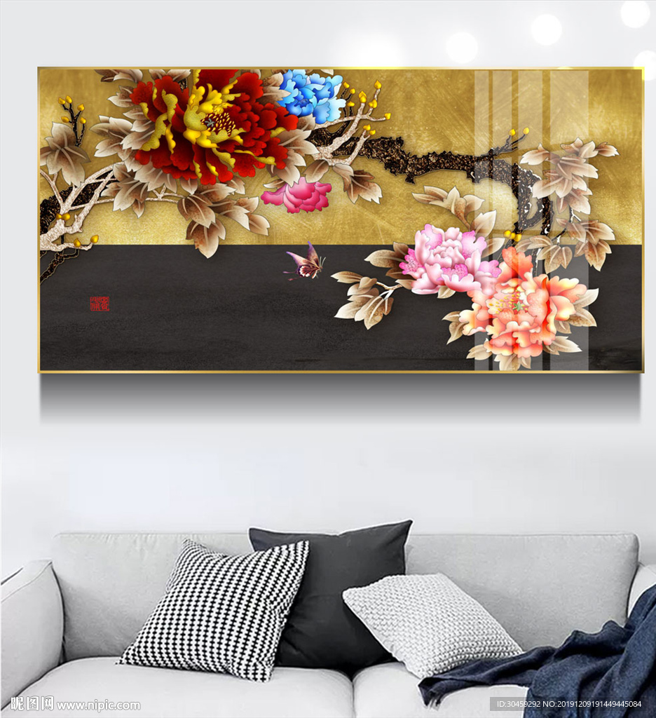 牡丹花装饰画