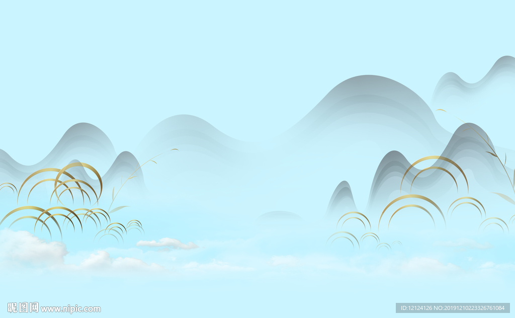 新中式山水 新中式山水画 水墨