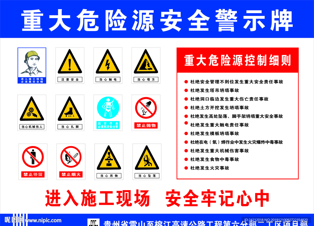 工地 施工  警示牌  危险源