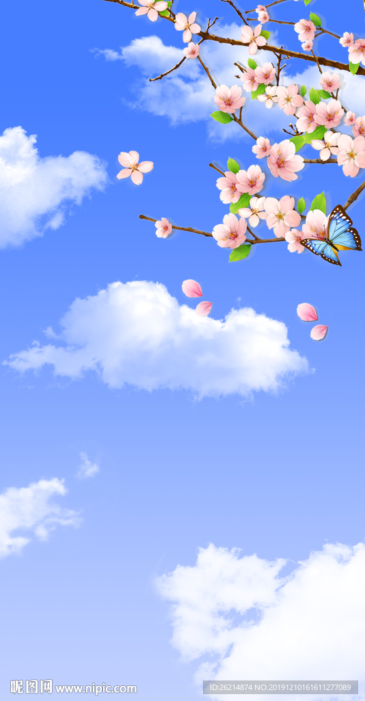 樱花蓝天白云