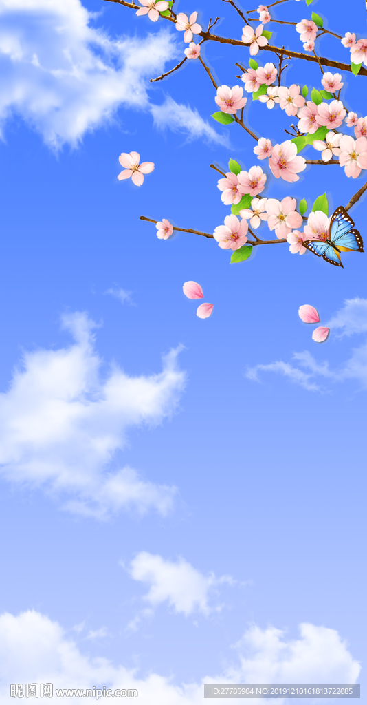 樱花蓝天白云