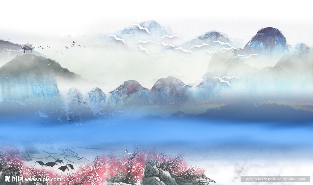 禅意水墨山