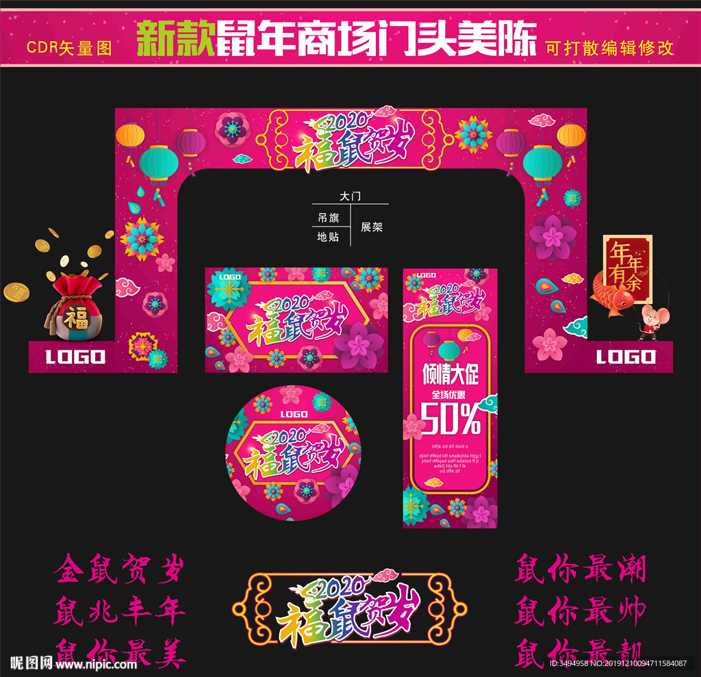 鼠年门头