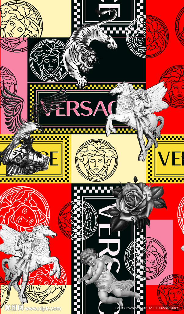 潮牌男装数码印花设计图案