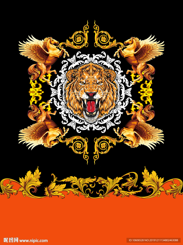 潮牌男装数码印花设计图案