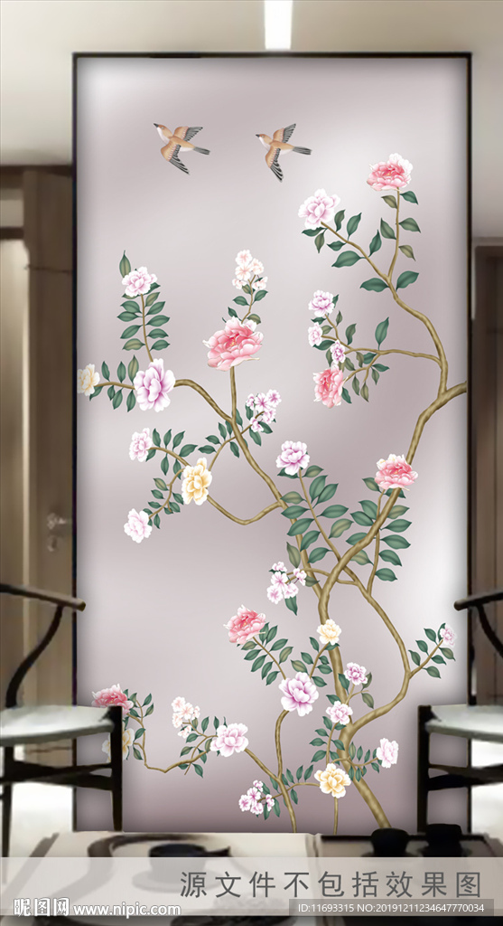 手绘工笔花鸟画