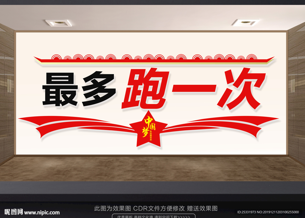 最多跑一次 便民文化墙