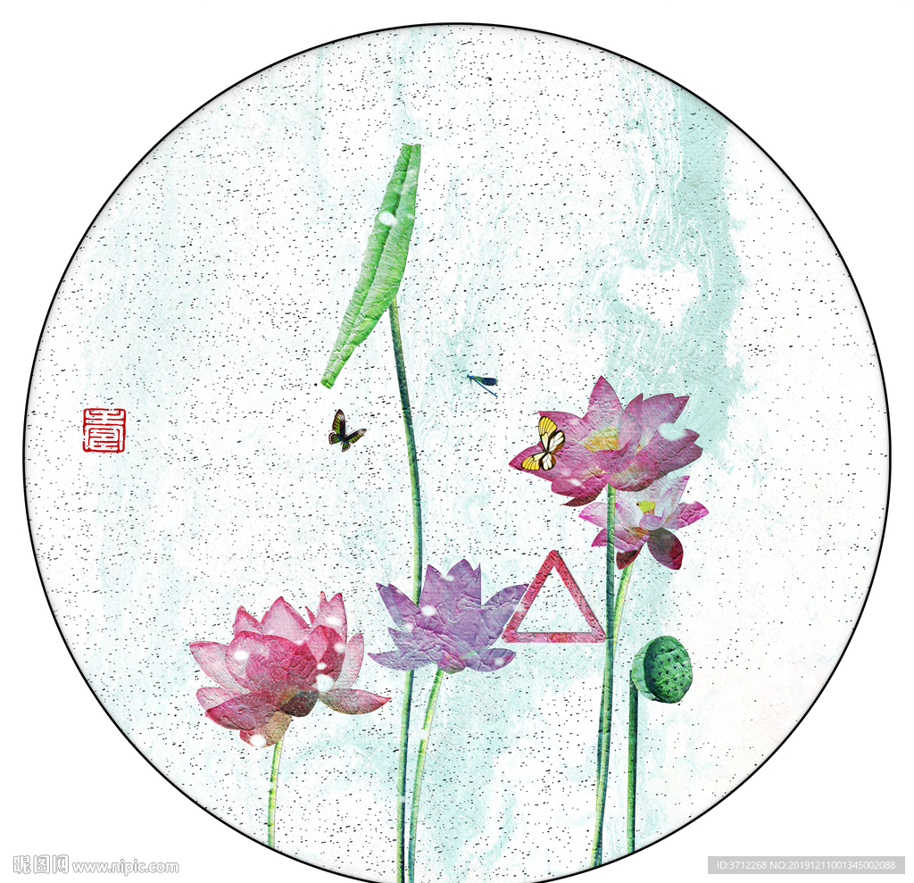 水墨荷花装饰画