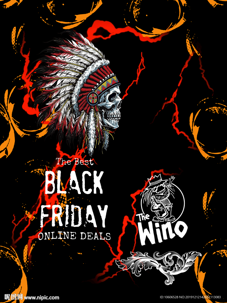 潮牌男装数码印花设计图案