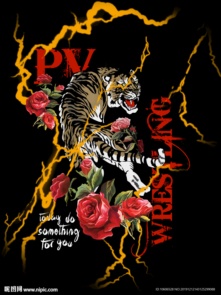 潮牌男装数码印花设计图案