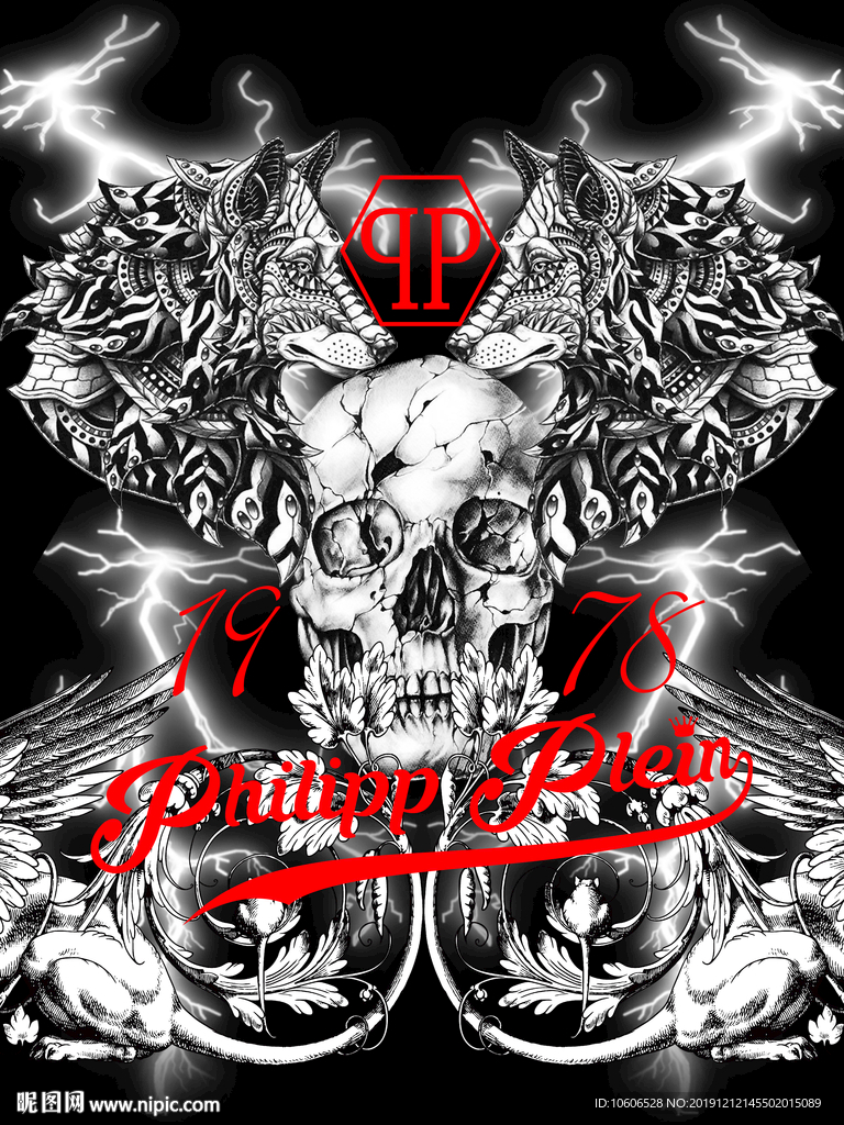 潮牌男装数码印花设计图案