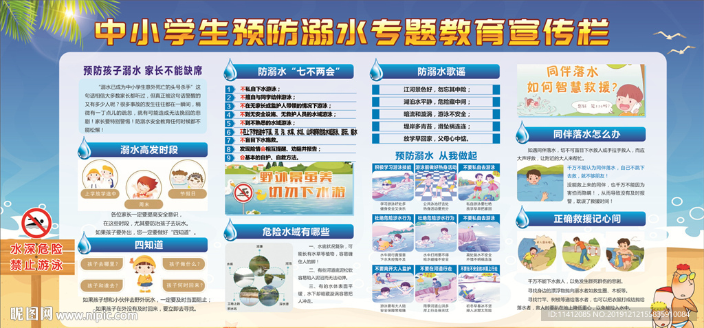 中小学生预防溺水专题教育宣传栏