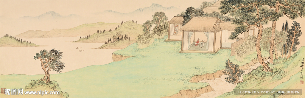 古典山水中式水墨装饰画