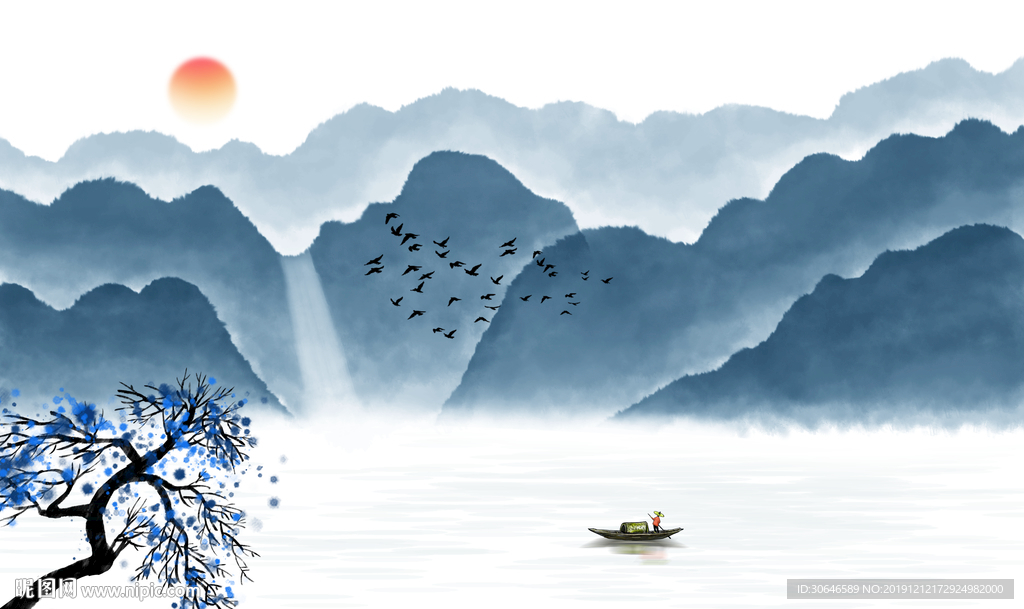 意境手绘山水图