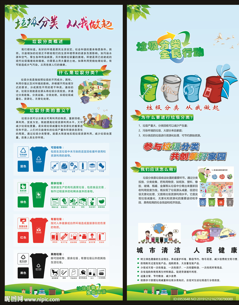 垃圾分类双展架