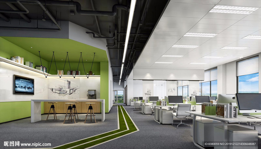 办公区设计图__室内模型_3D设计_设计图库_昵图网nipic.com