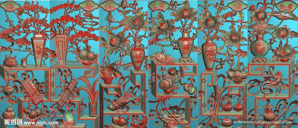 博古琴棋书画福禄寿喜如意