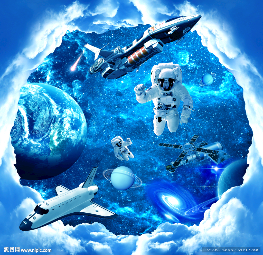 宇宙天空银河星空吊顶壁画