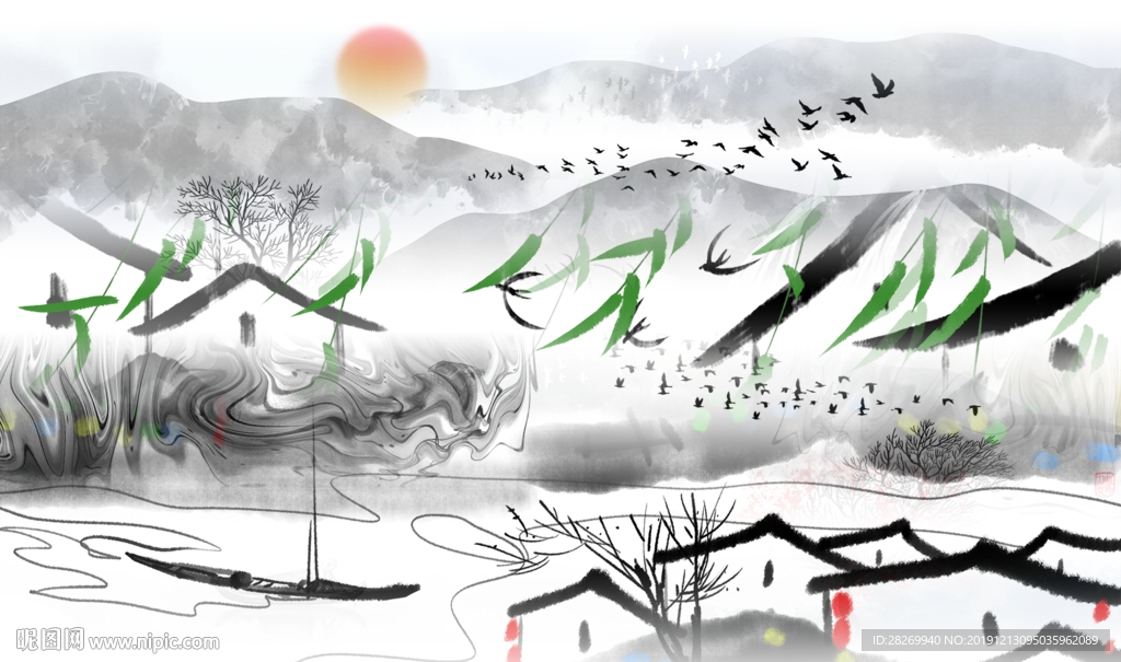 新中式背景墙