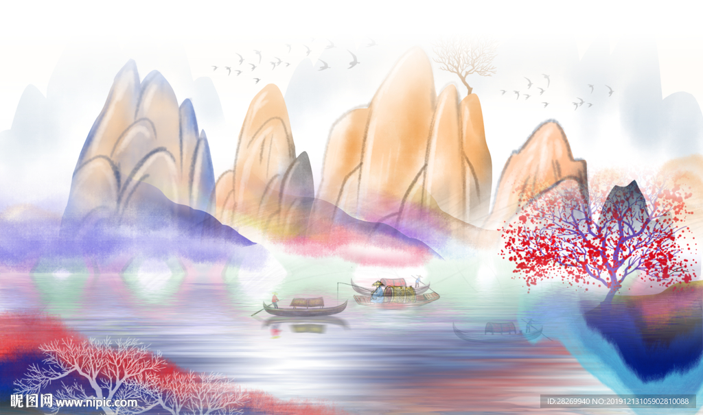 山水壁画