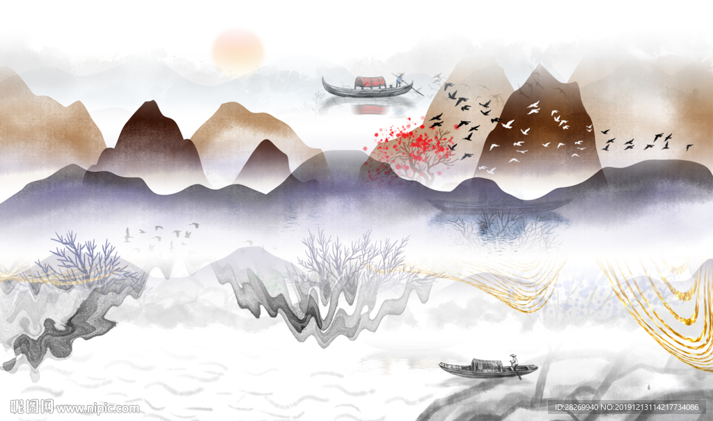 山水壁画