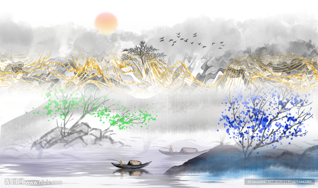 山水壁画